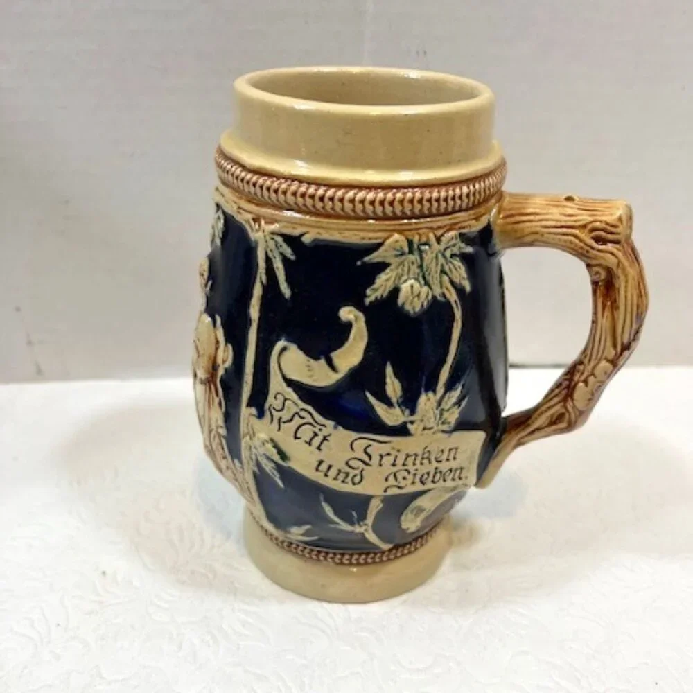 VTG Old Castle German Beer Stein Mug Hand Painted Collectible Decor 6.5